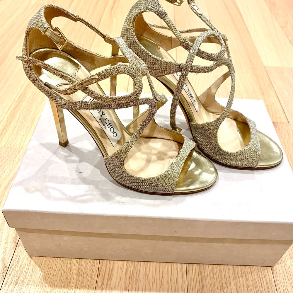 Jimmy Choo gold heels